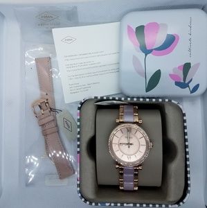 Nwt Pink Fossil Watch and band